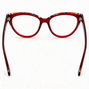 Missoni MIS 0091 Cat Eye Eyeglasses Women — side view, Red Acetate temples