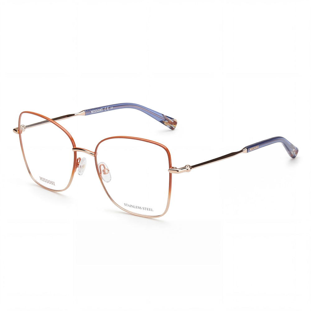 Missoni MIS 0098 Gold Rectangle Eyeglasses for Women, Stainless Steel frame