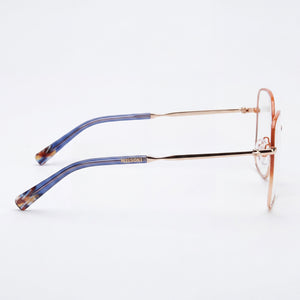 Missoni MIS 0098 Rectangle Eyeglasses Women — side view, Gold Stainless Steel temples