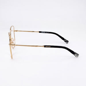 Missoni MIS 0098 Rectangle Eyeglasses Women — side view, Gold Stainless Steel temples
