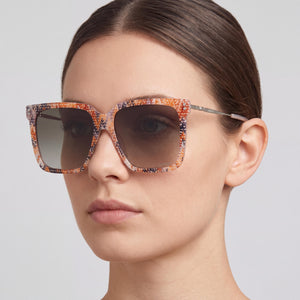 Missoni Mis 0107/s Square Sunglasses Women — side view, Non-Polarized Beige Pattern lens