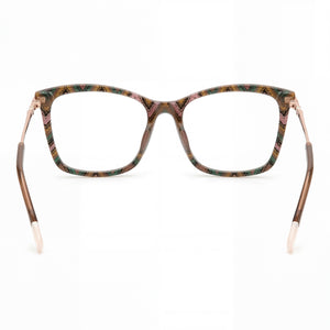 Missoni MIS 0108 Rectangle Eyeglasses Women — side view, Brown Acetate temples