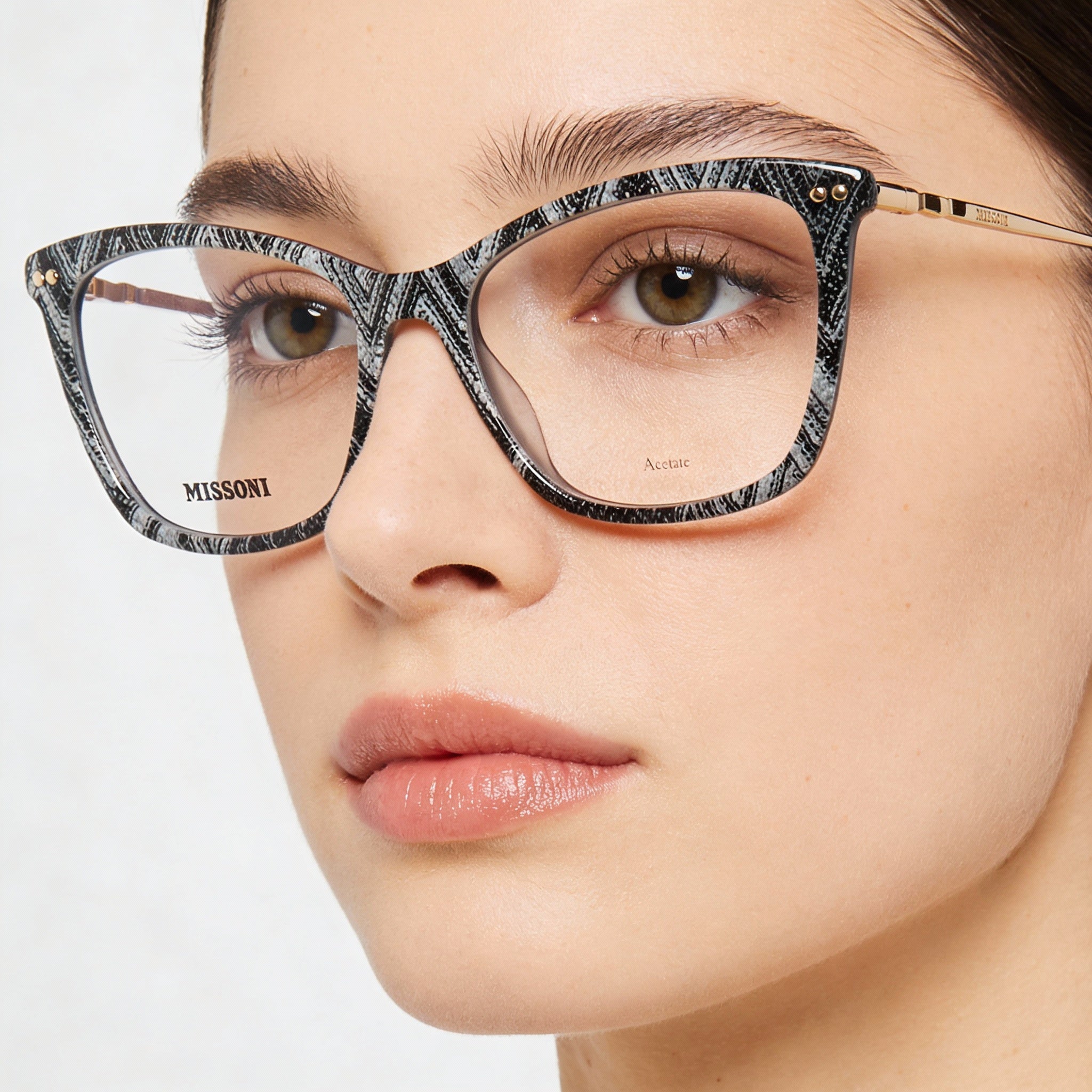 Gafas Missoni MIS 0108 Ojo de Gato Blancas y Negras para Mujer, 53mm, Photo 3