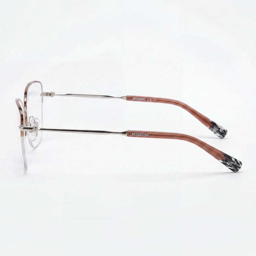 Missoni MIS 0122 Butterfly Eyeglasses Women — side view, Silver Stainless Steel temples