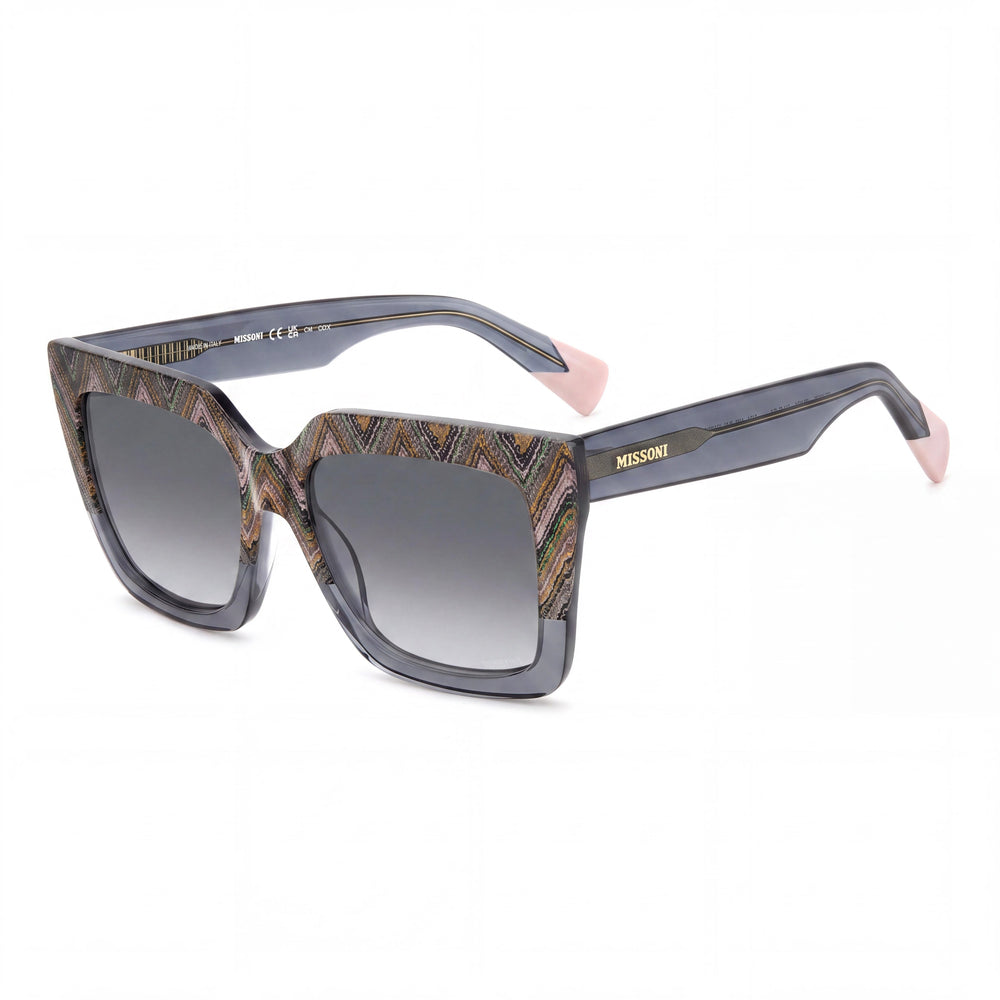 Missoni MIS 0147/S Blue Square Sunglasses Unisex, Dark Grey Shaded lens