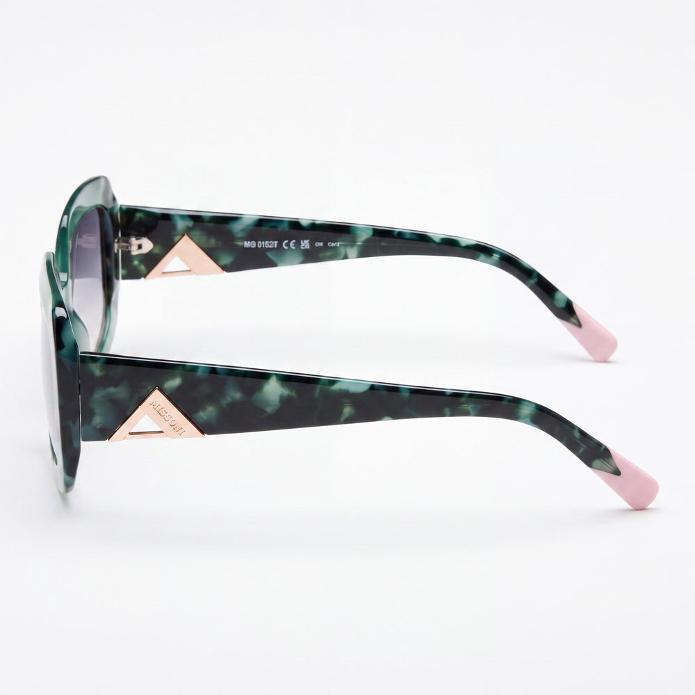 Missoni MIS 0152/S Rectangle Sunglasses Women — side view, Non-Polarized Green Pink Havana lens