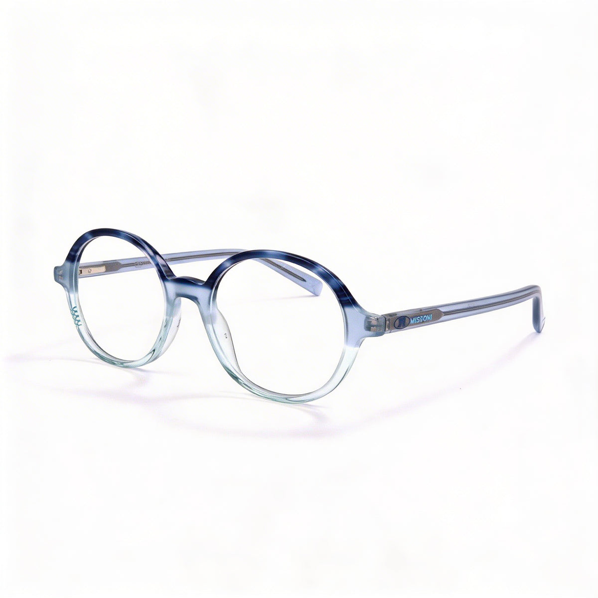 Missoni MMI 0012 Gafas Redondas Cuerno Azul para Mujer, Acetato 48mm, Photo 1