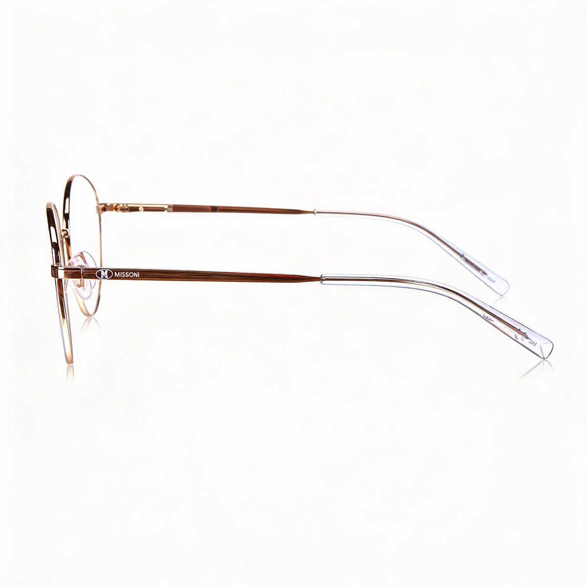 Gafas graduadas redondas para mujer Missoni MMI 0024 en color lila, oro y cobre, 53 mm, Photo 3