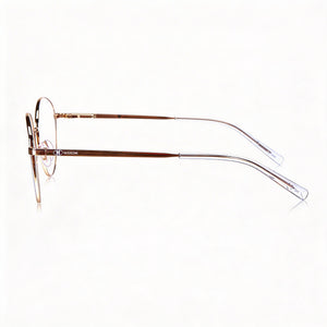 Missoni MMI 0024 Round Eyeglasses Women — side view, Lilac Gold Copper Alloy Steel temples