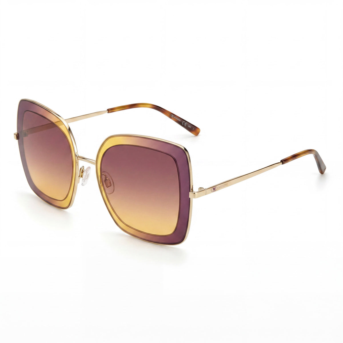 Gafas de sol cuadradas rosas Missoni Mmi 0034/s para mujer, 52 mm, Photo 1