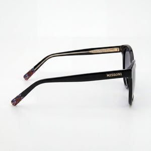 Missoni Modern Cat Eye Sunglasses Women — side view, Non-Polarized Dark Grey Shaded lens