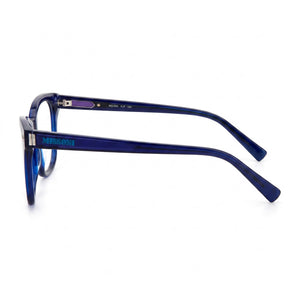 Missoni Modern Cat Eye Eyeglasses Unisex — side view, Blue Acetate temples