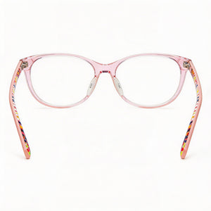 Missoni Oval Eyeglasses Women — side view, Pink Acetate temples