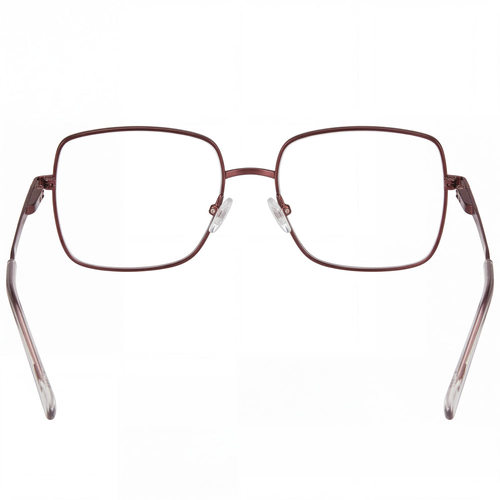 Missoni Square Eyeglasses Women — side view, Red Metal temples