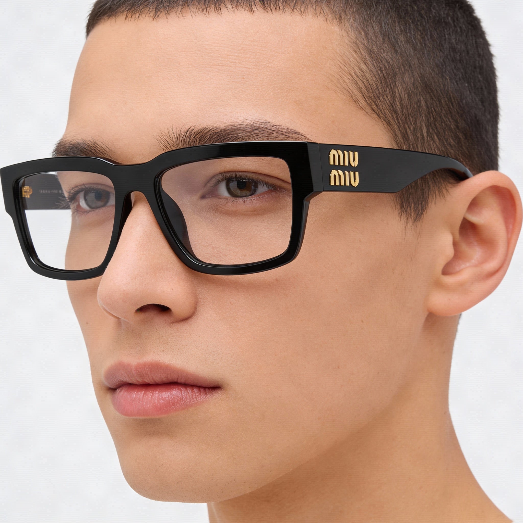 Miu Miu 0MU 02XV Gafas Rectangulares Unisex Negras, Photo 3