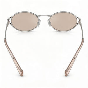 Miu Miu 0MU 52YS Oval Sunglasses Women — side view, Non-Polarized Pale Gold lens
