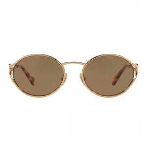 Miu Miu Classic Oval Sunglasses for Women — front view, Metal frame