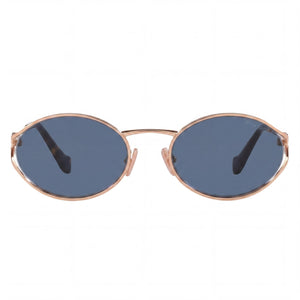 Miu Miu Modern Oval Sunglasses for Women — front view, Stainless Steel frame