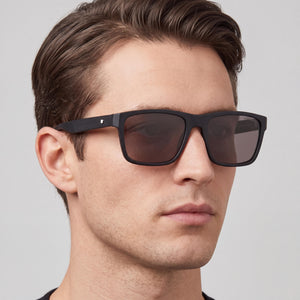 Montblanc 30014585005 Rectangle Sunglasses for Men — front view, Recycled Acetate frame