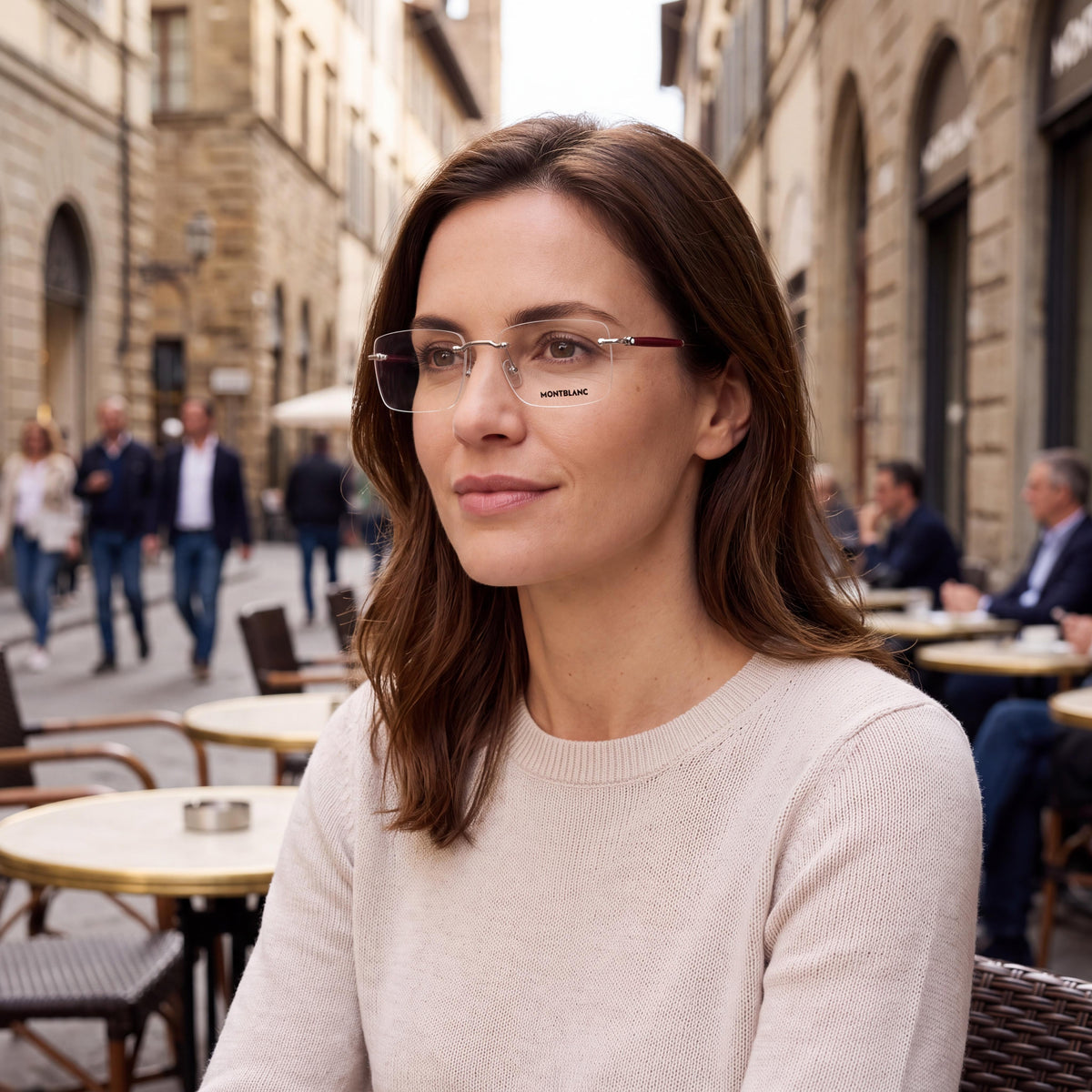 Montblanc 36, 80 Silver - Transparent Eyeglasses Unisex, Photo 3