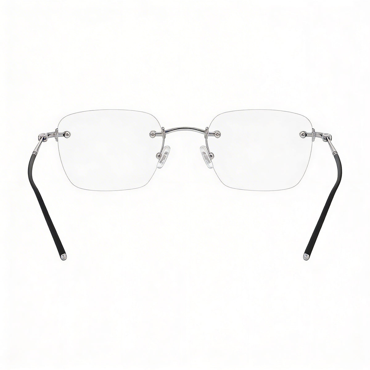Montblanc MB0130O Gafas Rectangulares Plateadas para Hombre, Metal 53mm, Photo 2