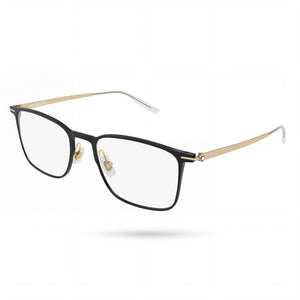 Montblanc MB0193O Matte Black Square Eyeglasses for Men, Aluminium frame