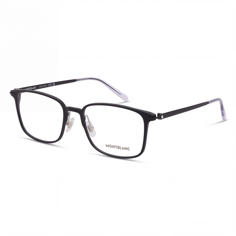 Montblanc MB0196OK-001 Black Rectangle Eyeglasses for Men, Metal frame