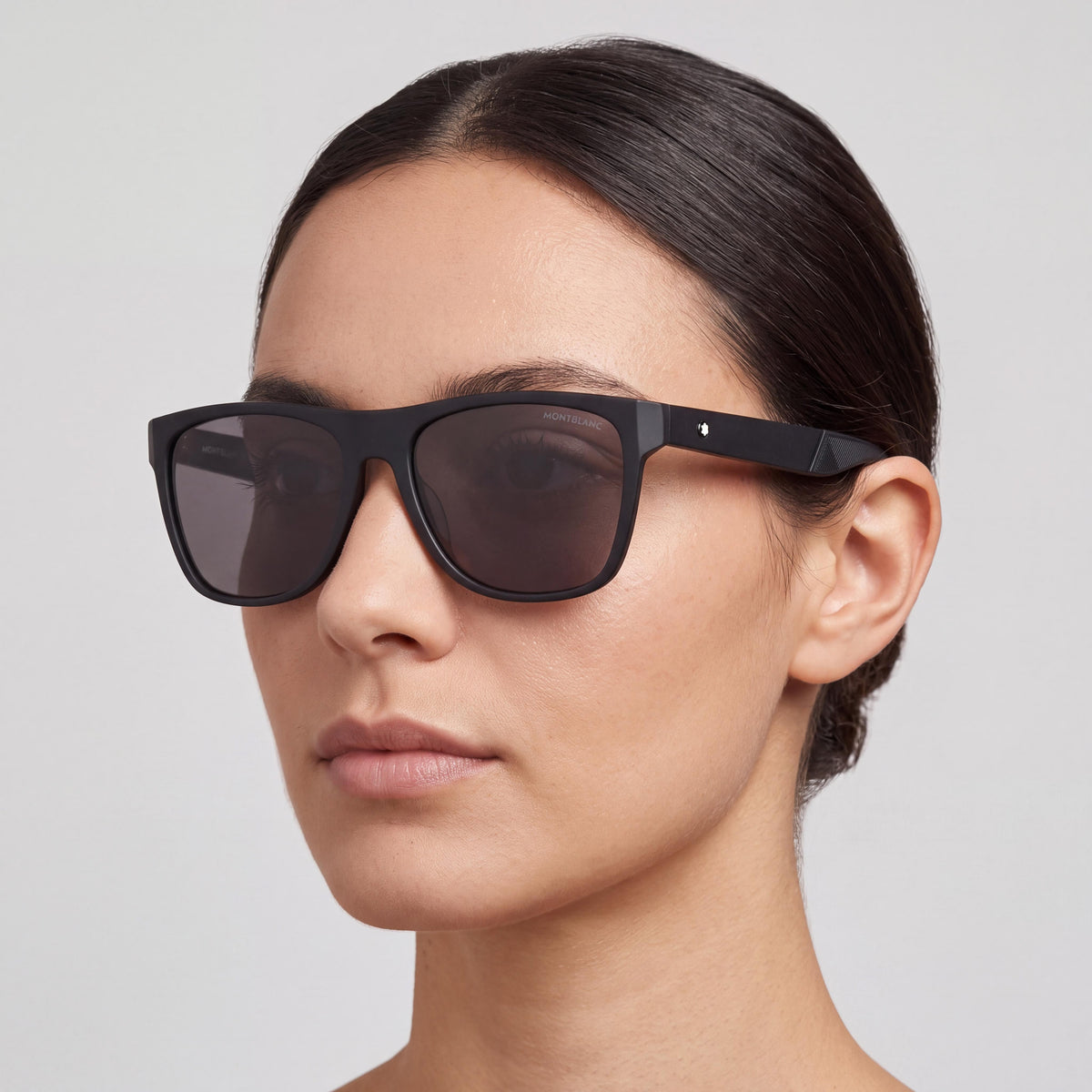 Gafas de sol para mujer Montblanc MB0298S, cuadradas, color negro, negro y gris, 56 mm, Photo 3
