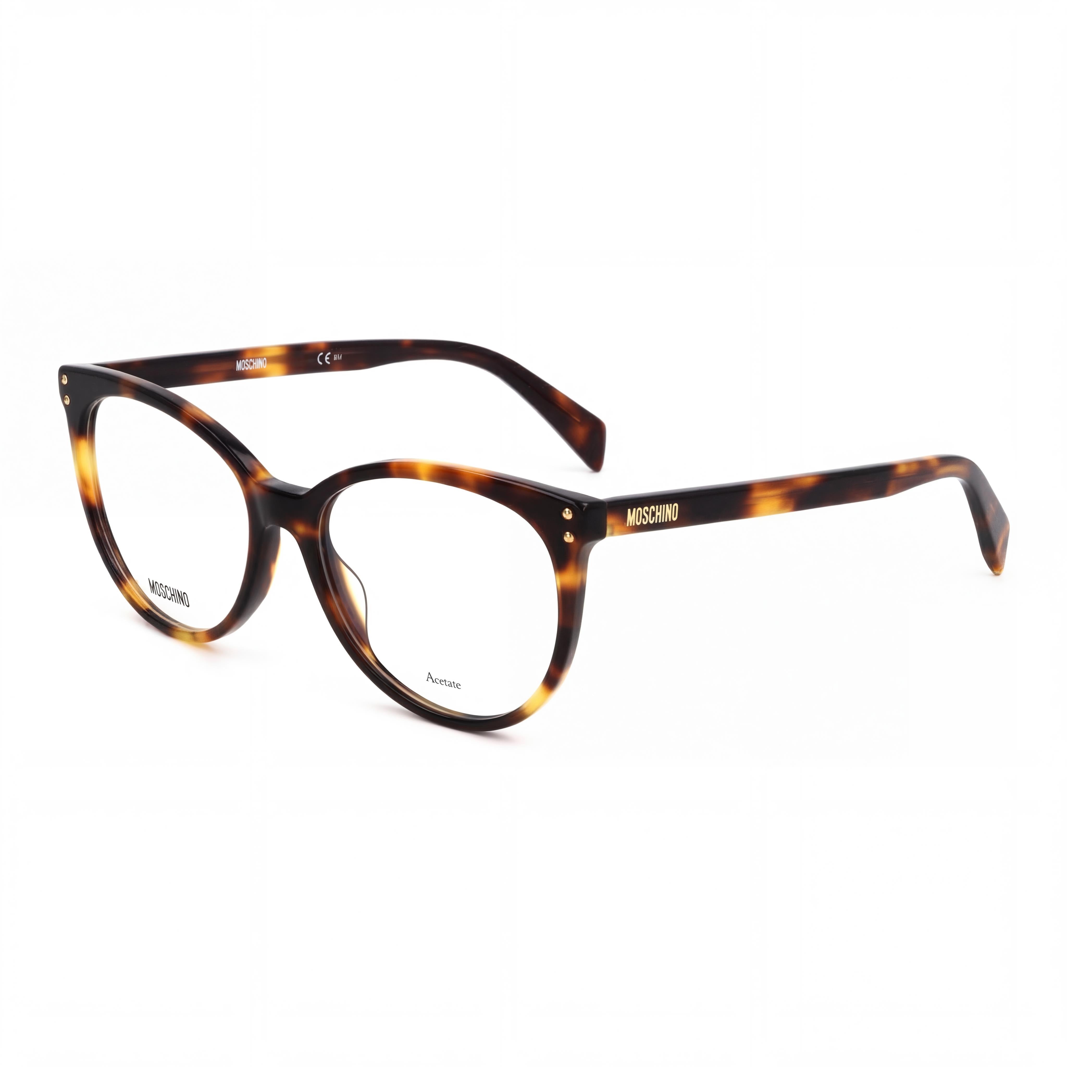 Moschino 535 Havana Oval Eyeglasses for Women, Acetate, Photo 1