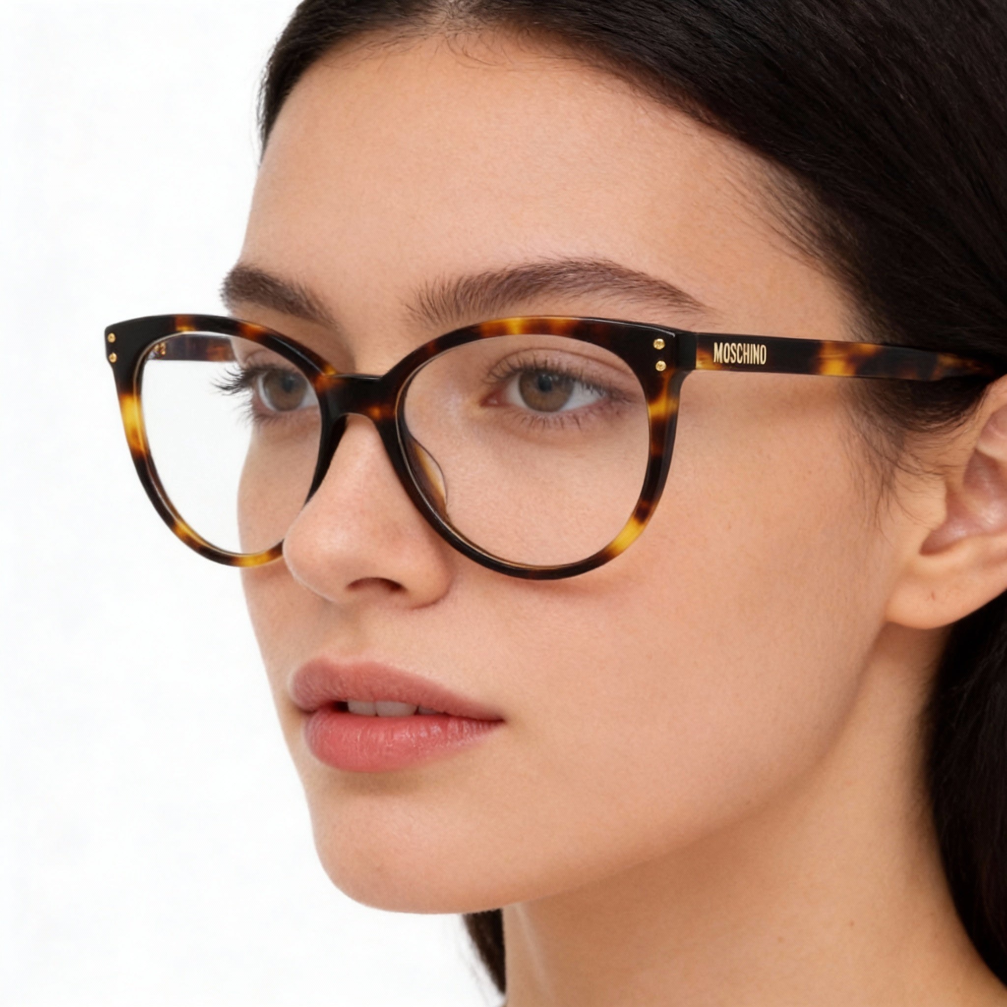 Moschino 535 Havana Oval Eyeglasses for Women, Acetate, Photo 3