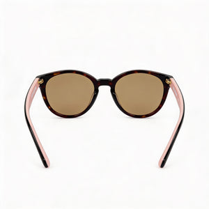 Moschino Rectangle Sunglasses Women — side view, Non-Polarized Havana lens