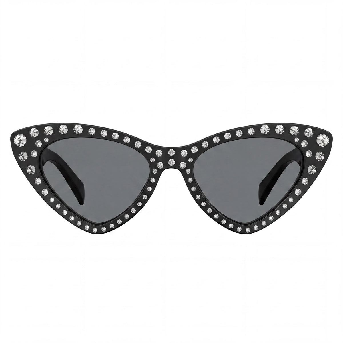 Gafas de sol para mujer Moschino estilo ojo de gato, casuales, negras/gris oscuro, 52 mm, Photo 2