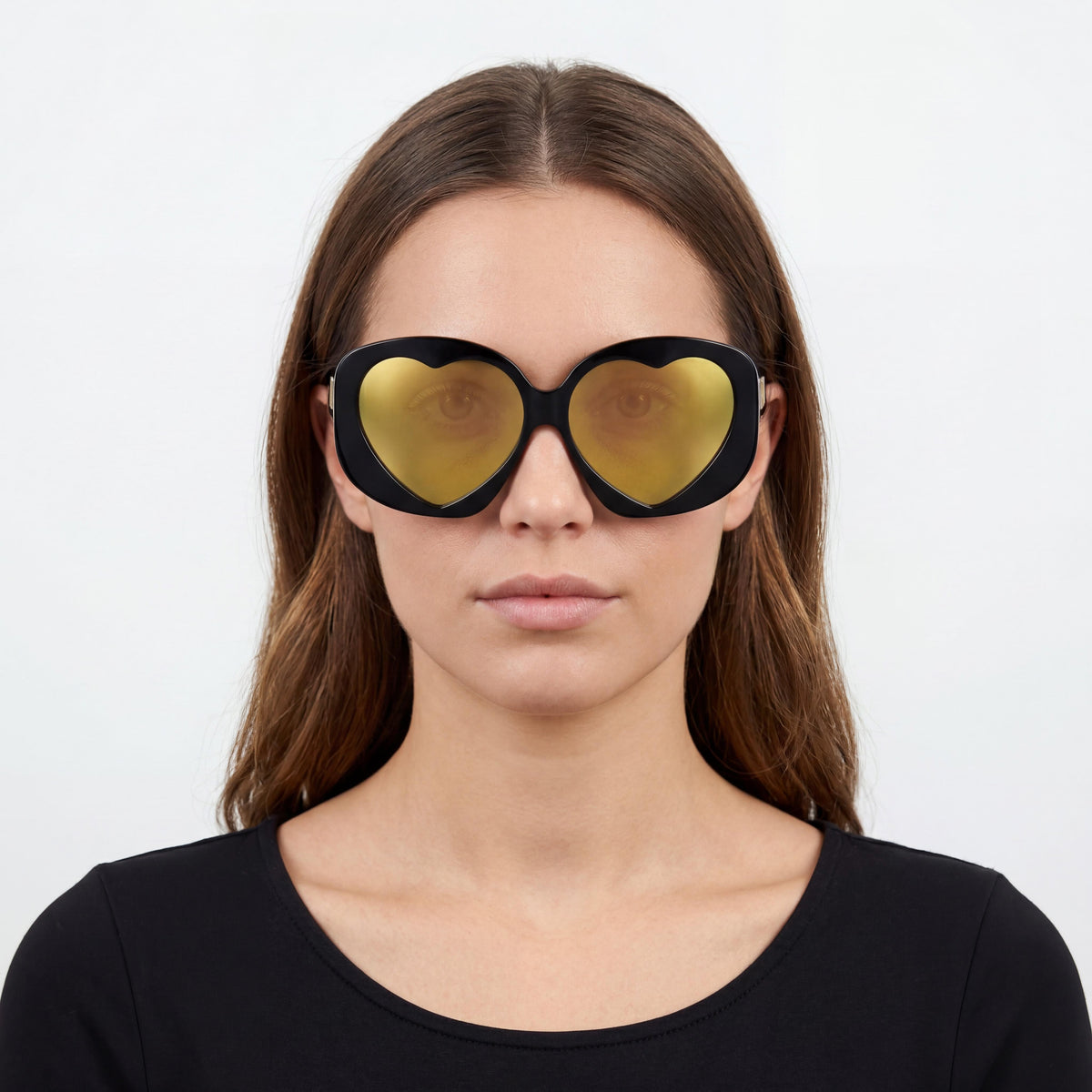 Moschino Casual Black Brown Rectangle Sunglasses for Women, 61mm, Photo 4