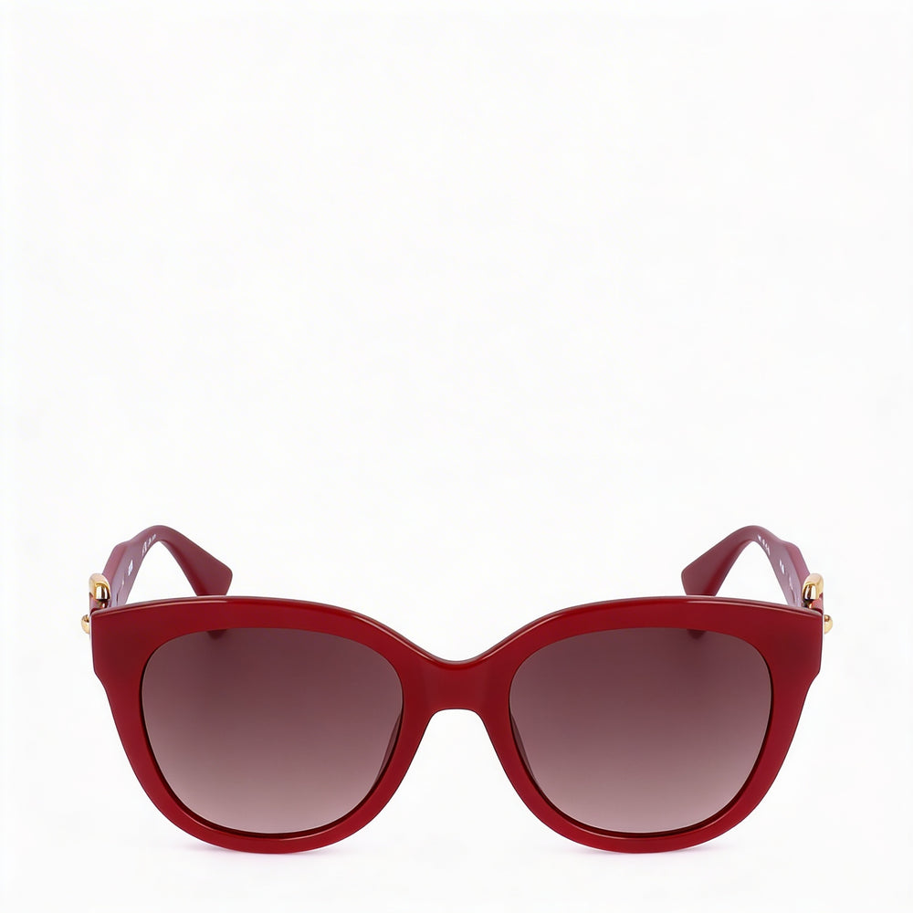 Moschino Casual Rectangle Sunglasses Women — side view, Non-Polarized Brown Shaded lens