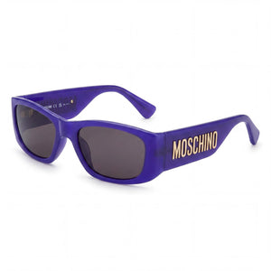 Moschino Casual Violet Rectangle Sunglasses for Women, Non-Polarized lens