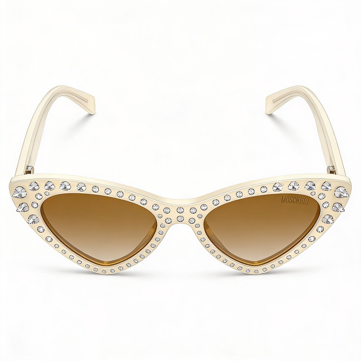 Gafas de sol Moschino Classic ojo de gato para mujer, color marfil y marrón, 52 mm, Photo 2