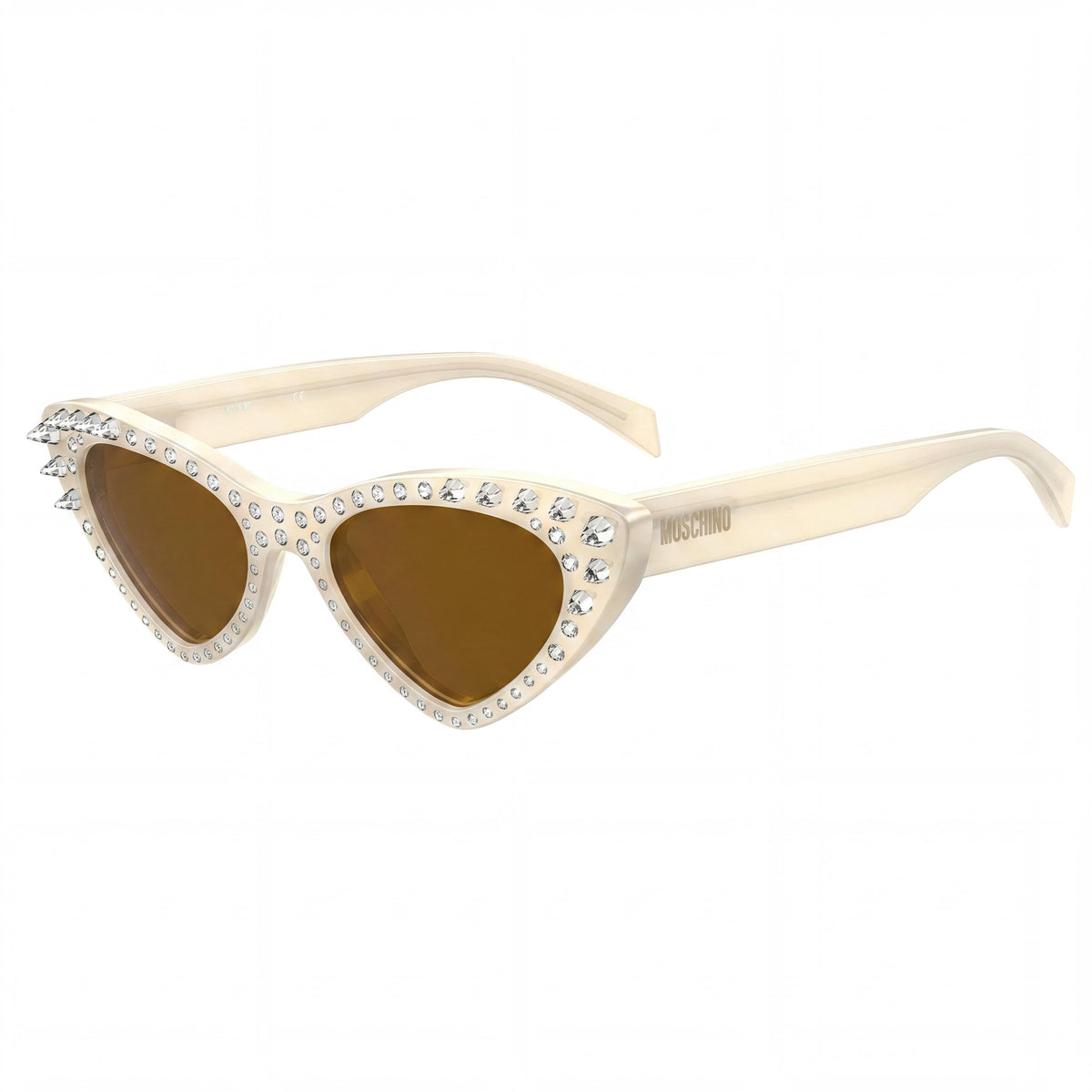 Moschino Classic Ivory - Brown Cat Eye Sunglasses for Women, 52mm, Photo 1