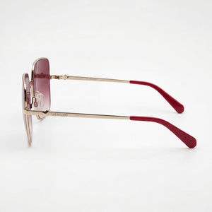 Moschino Classic Rectangle Sunglasses Women — side view, Non-Polarized Pink double shade lens