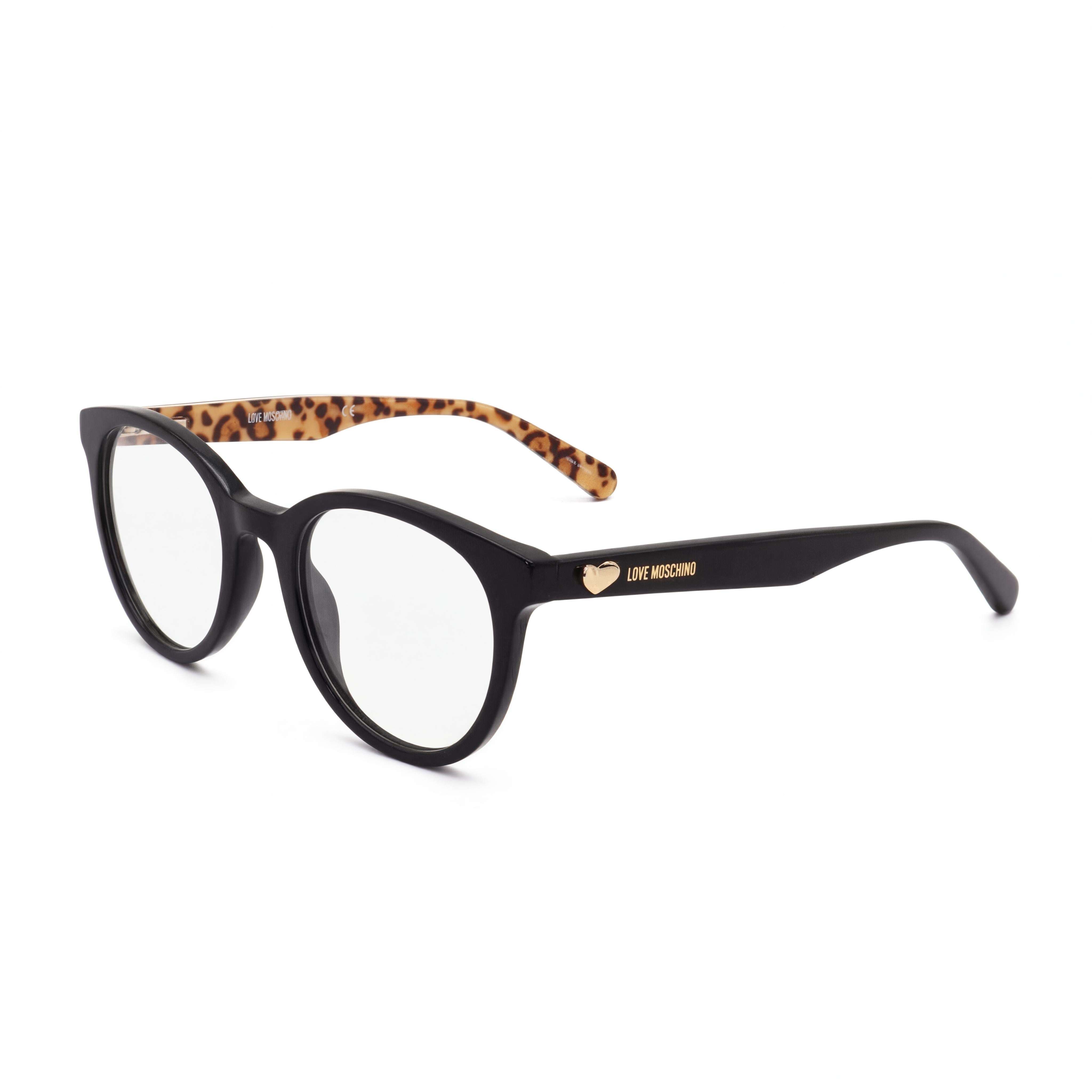 Moschino Eyewear Black Round Eyeglasses for Women, Acetate, Photo 1