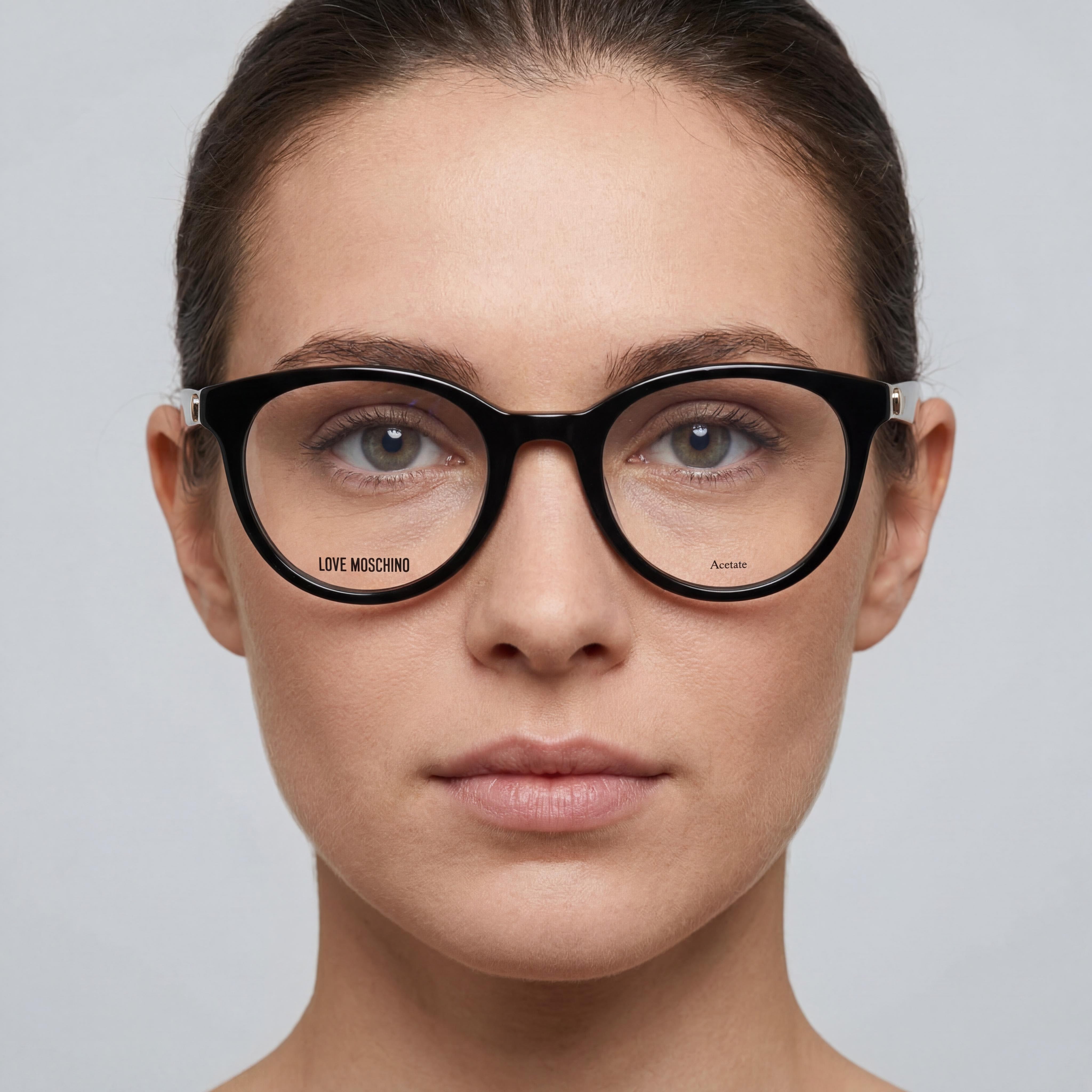 Moschino Eyewear Black Round Eyeglasses for Women, Acetate, Photo 4