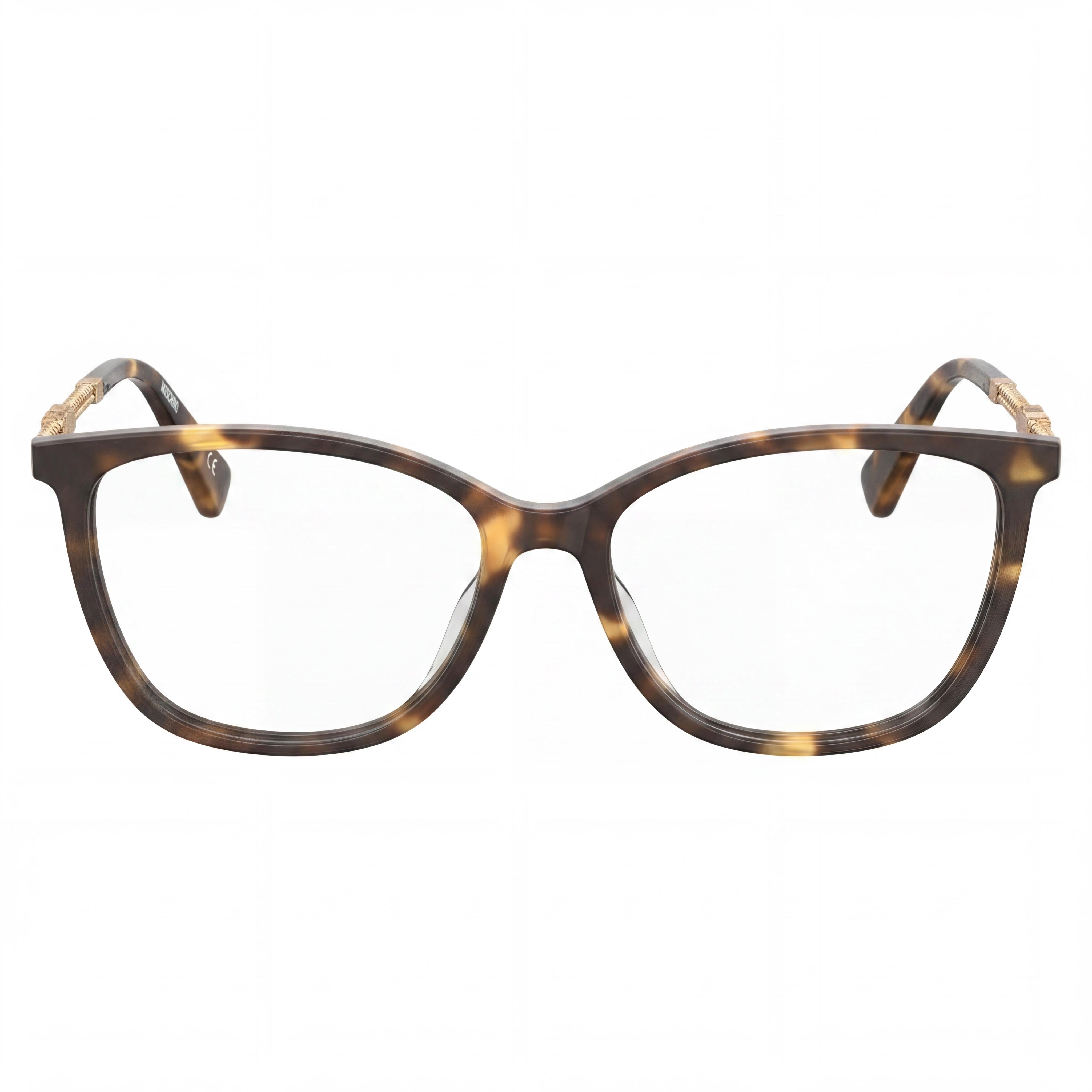 Moschino Havana Rectangle Eyeglasses for Women, Acetate, Photo 2