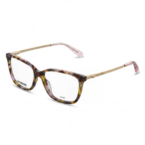 Moschino Havana Rectangle Eyeglasses for Women, Acetate frame