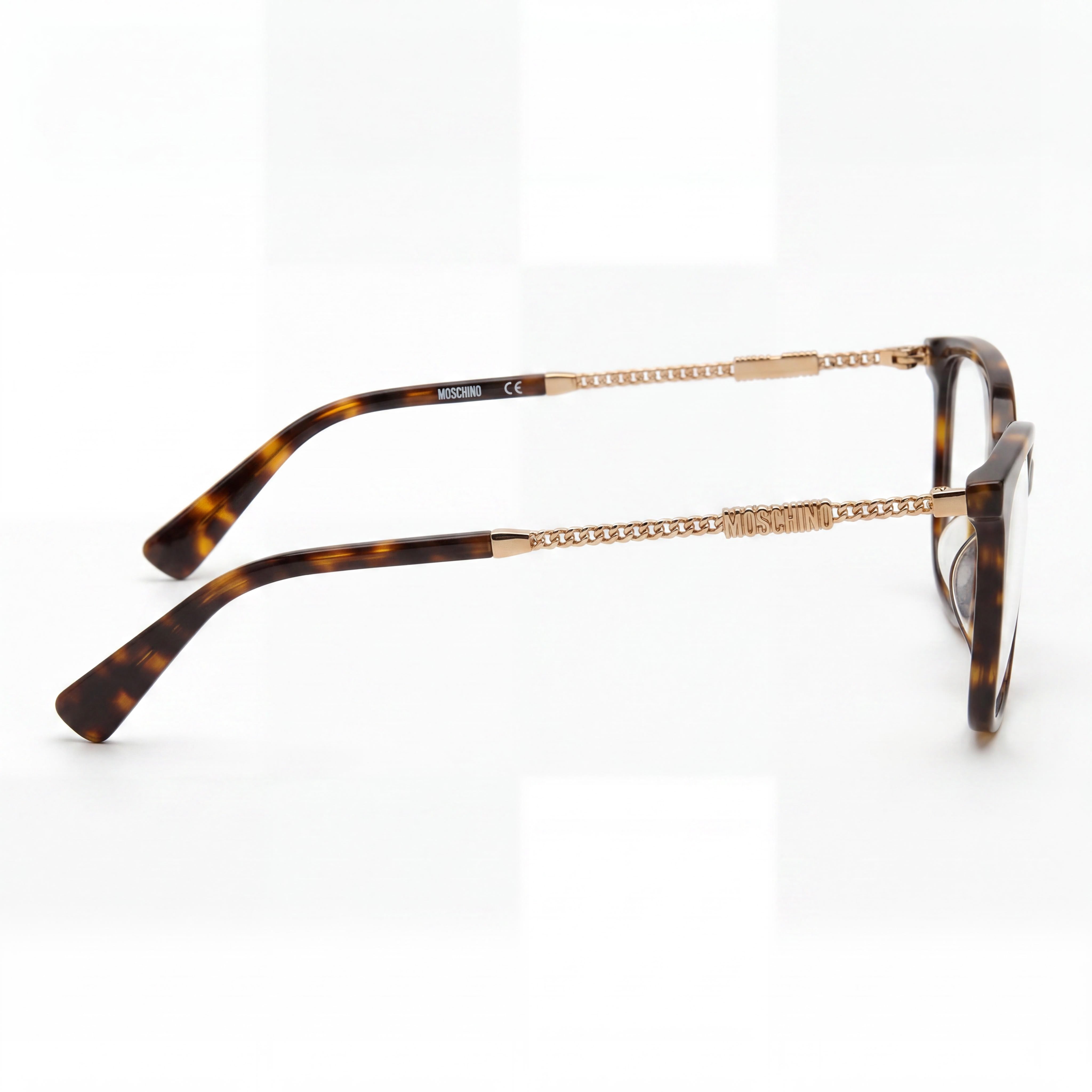 Moschino Havana Rectangle Eyeglasses for Women, Acetate, Photo 3