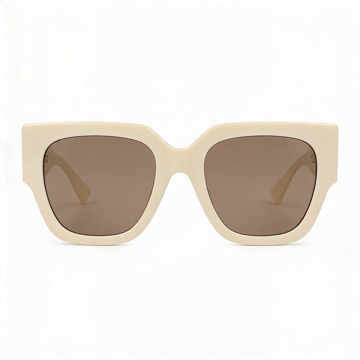 Gafas de sol cuadradas para mujer Moschino Metal Trim color marfil y marrón, 52 mm, Photo 2