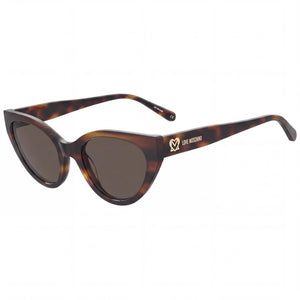 Moschino MOL064/S Havana Cat Eye Sunglasses for Women, Brown lens