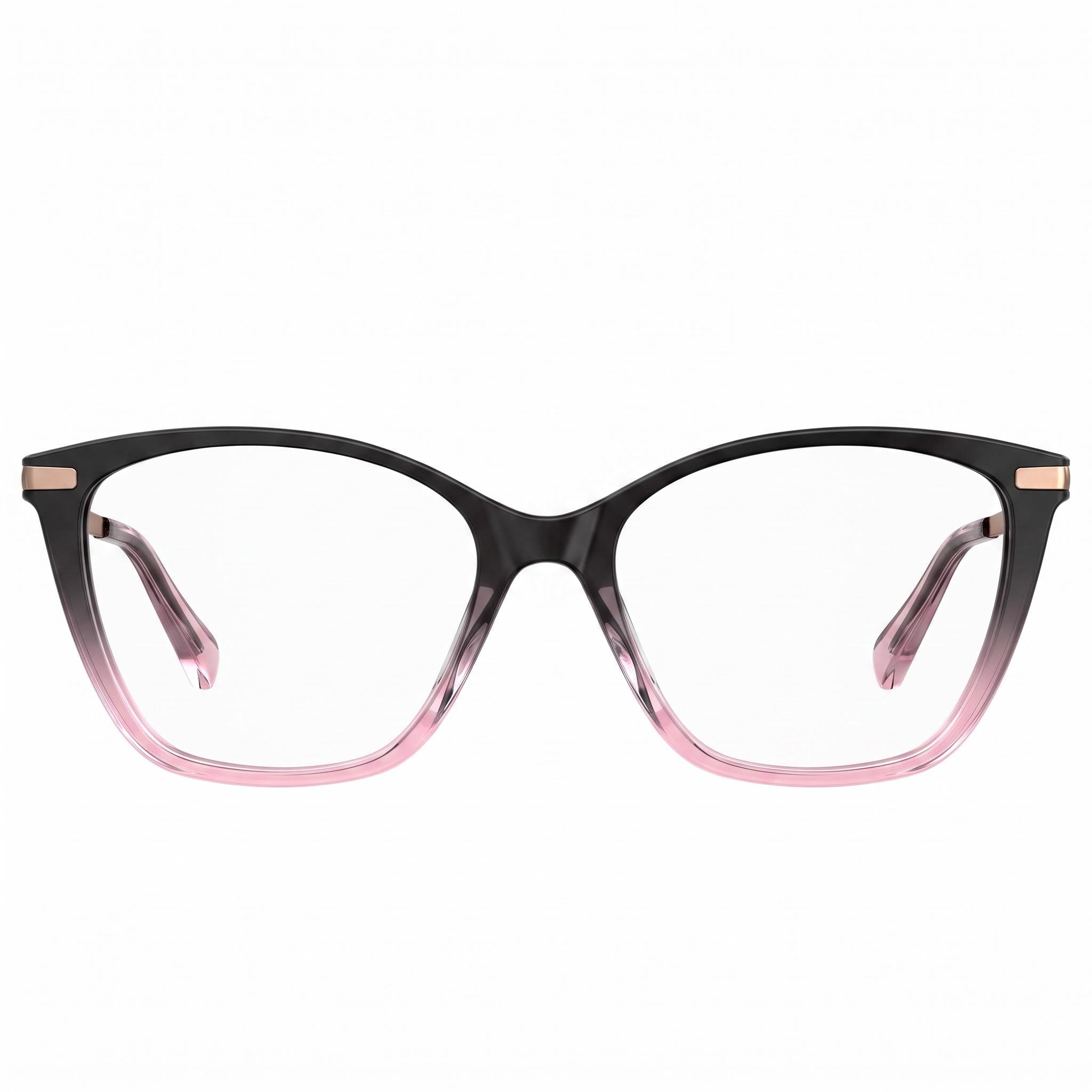 Gafas graduadas cuadradas Moschino MOL572 negras y rosas para mujer, 53 mm, Photo 2