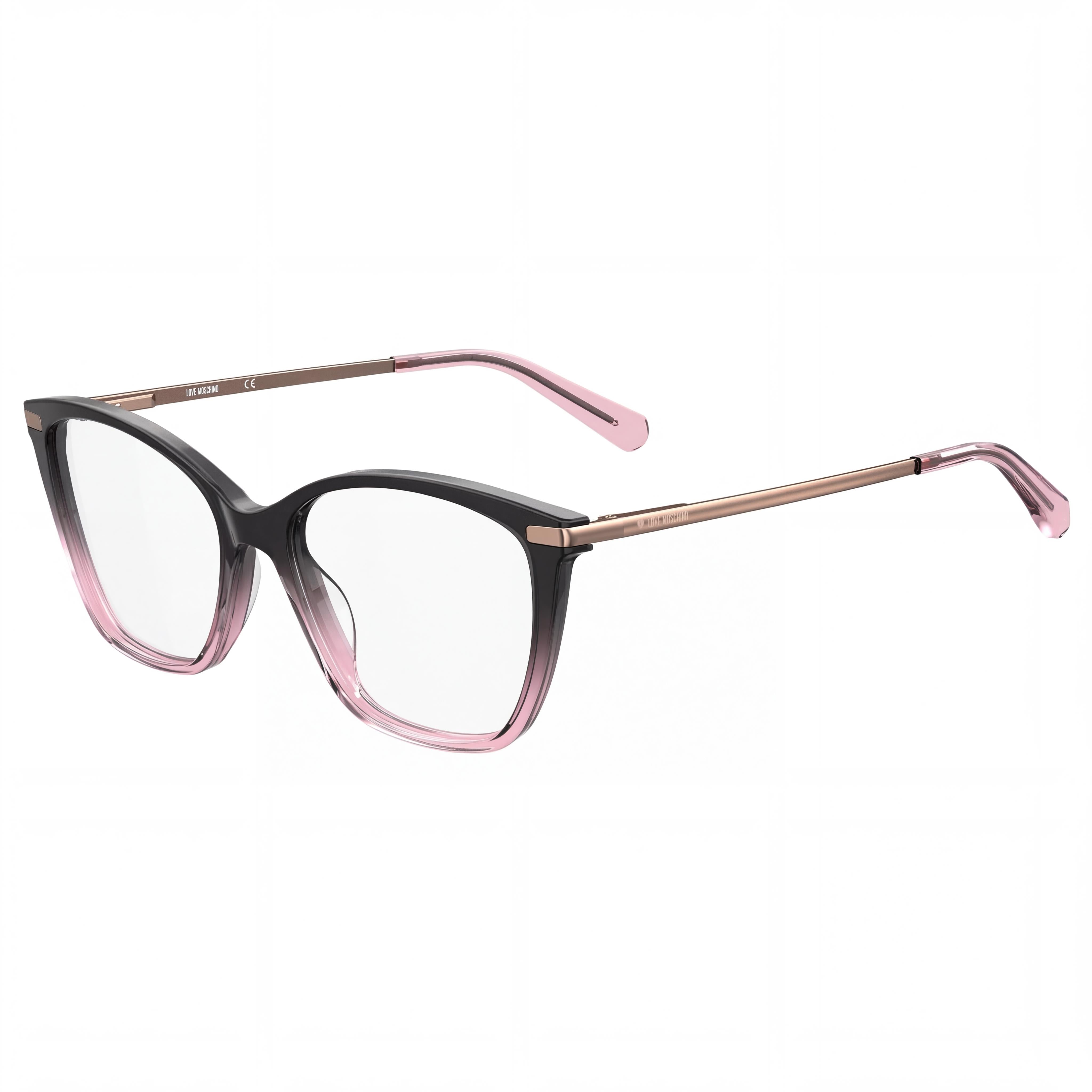 Gafas graduadas cuadradas Moschino MOL572 negras y rosas para mujer, 53 mm, Photo 1