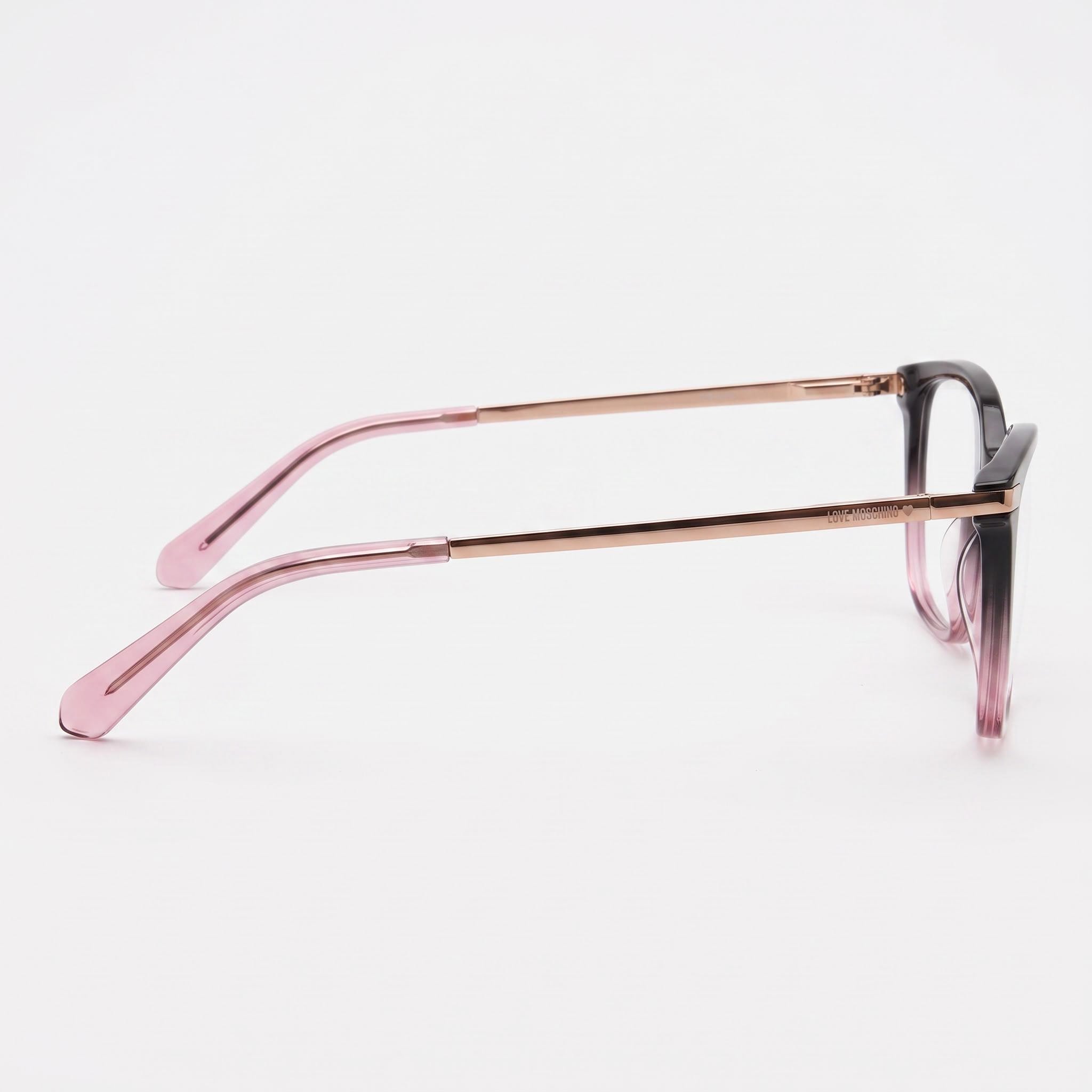 Gafas graduadas cuadradas Moschino MOL572 negras y rosas para mujer, 53 mm, Photo 3