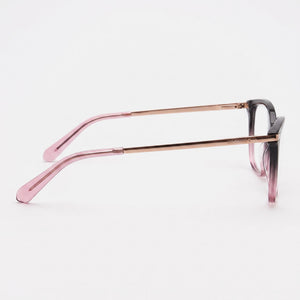 Moschino MOL572 Square Eyeglasses Women — side view, Black temples