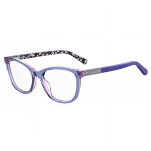 Moschino Mol575 Blue Rectangle Eyeglasses for Women, Acetate frame